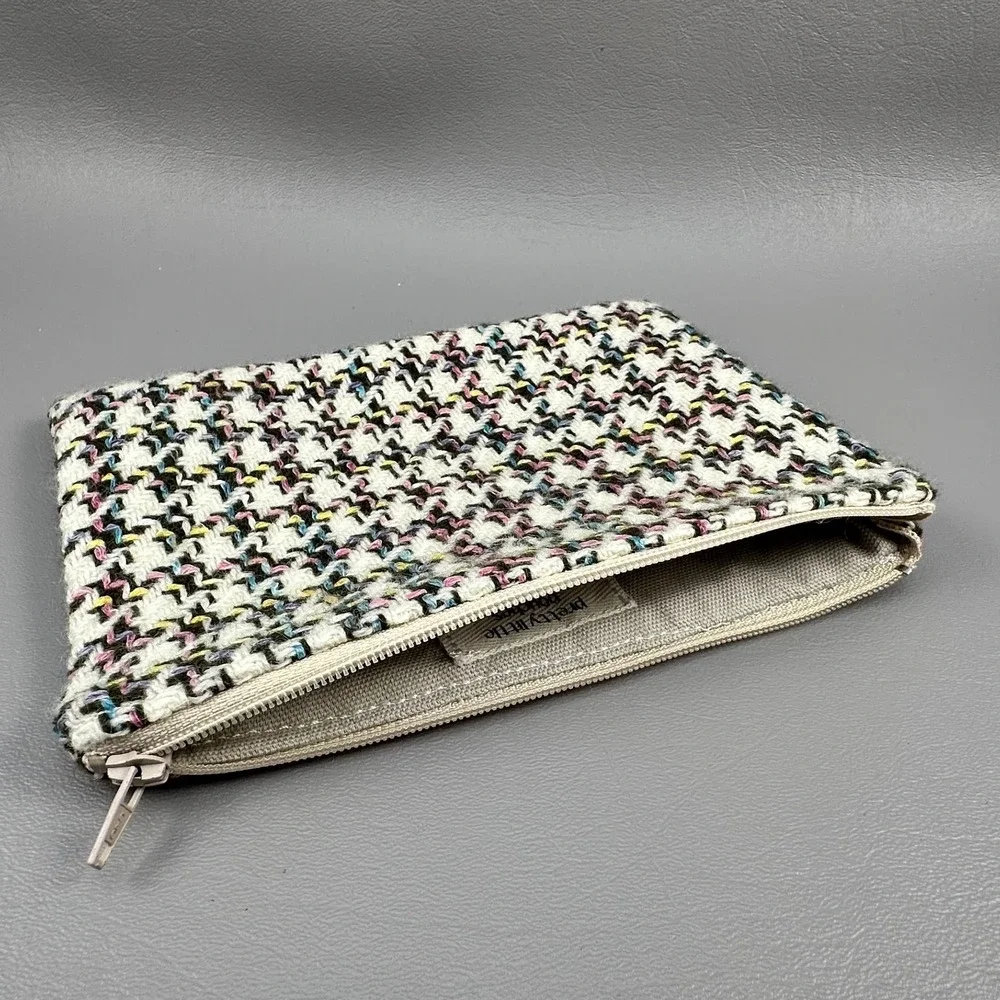 Pretty Little Pouches Tweed Zippered Pouch Houndstooth Cosmetic Toiletry Bag